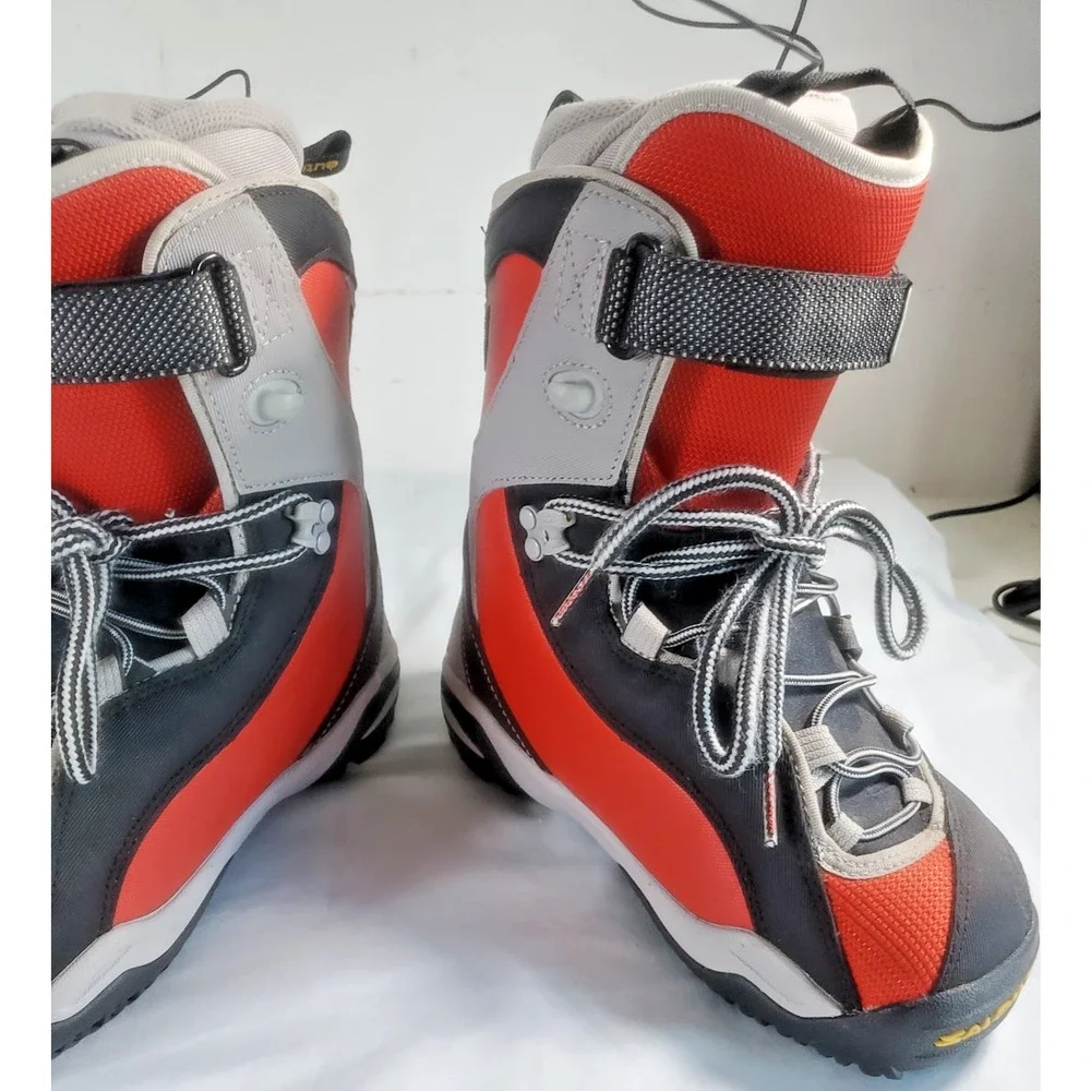 Salomon Ivy Auto Fit Snowboarding Boots Red Gray Black Women's Size 4.5
